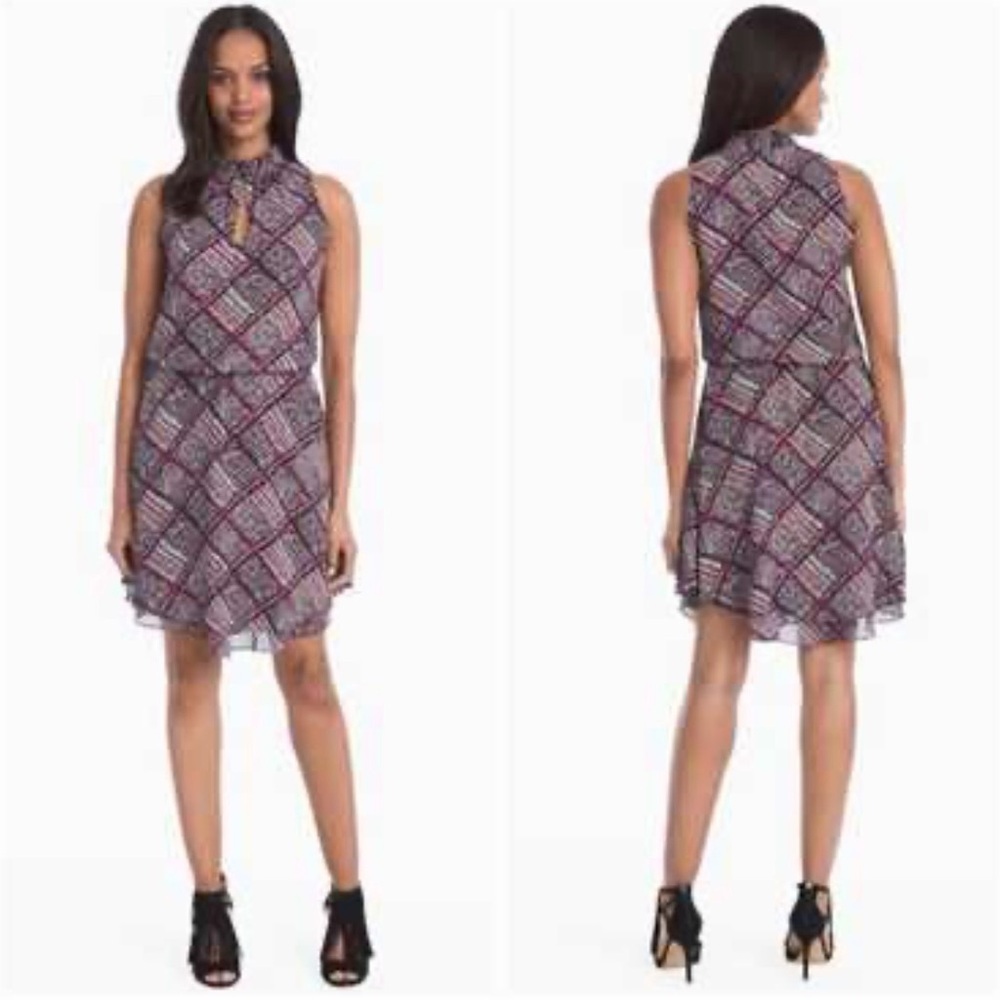 White House Black Market Geometric Print Dress